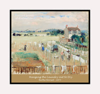An archival premium Quality Poster of Hanging the Laundry out to Dry painted by Berthe Morisot in 1875 for sale by Brandywine General Store