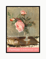 An archival premium Quality art Poster of Peonies painted by Berthe Morisot in 1869 for sale by Brandywine General Store