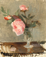 An archival premium Quality art Print of Peonies painted by Berthe Morisot in 1869 for sale by Brandywine General Store