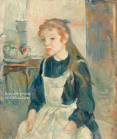 An archival premium Quality art Print of Young Girl with an Apron painted by Berthe Morisot in 1891 for sale by Brandywine General Store