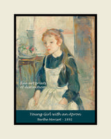 An archival premium Quality art Poster of Young Girl with an Apron painted by Berthe Morisot in 1891 for sale by Brandywine General Store