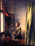 An archival premium Quality art Print of Girl Reading Letter at an Open Window by Jan van Delft Vermeer for sale by Brandywine General Store