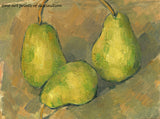 An archival art Print of Three Pears painted by French Impressionist Paul Cezanne in 1879 for sale by Brandywine General Store