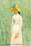 An archival premium Quality art Print of Girl in White painted by Vincent Van Gogh in 1890 for sale by Brandywine General Store