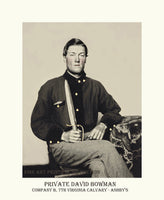 An archival premium Quality art Print of Private David Bowman of the 7th Virginia Cavalry Company B for sale by Brandywine General Store