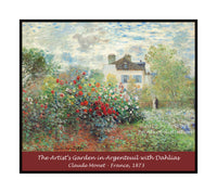 An archival premium poster of The Artist's Garden in Argenteuil (A Corner of the Garden with Dahlias) painted by Claude Monet in 1873 for sale at Brandywine General Store