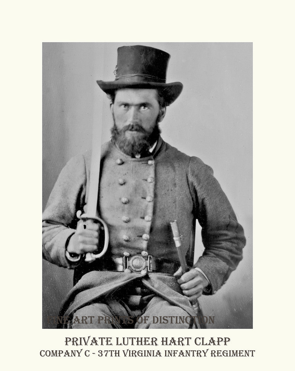 An archival premium Quality art Print of a Portrait of Private Luther Hart Clapp for sale by Brandywine General Store