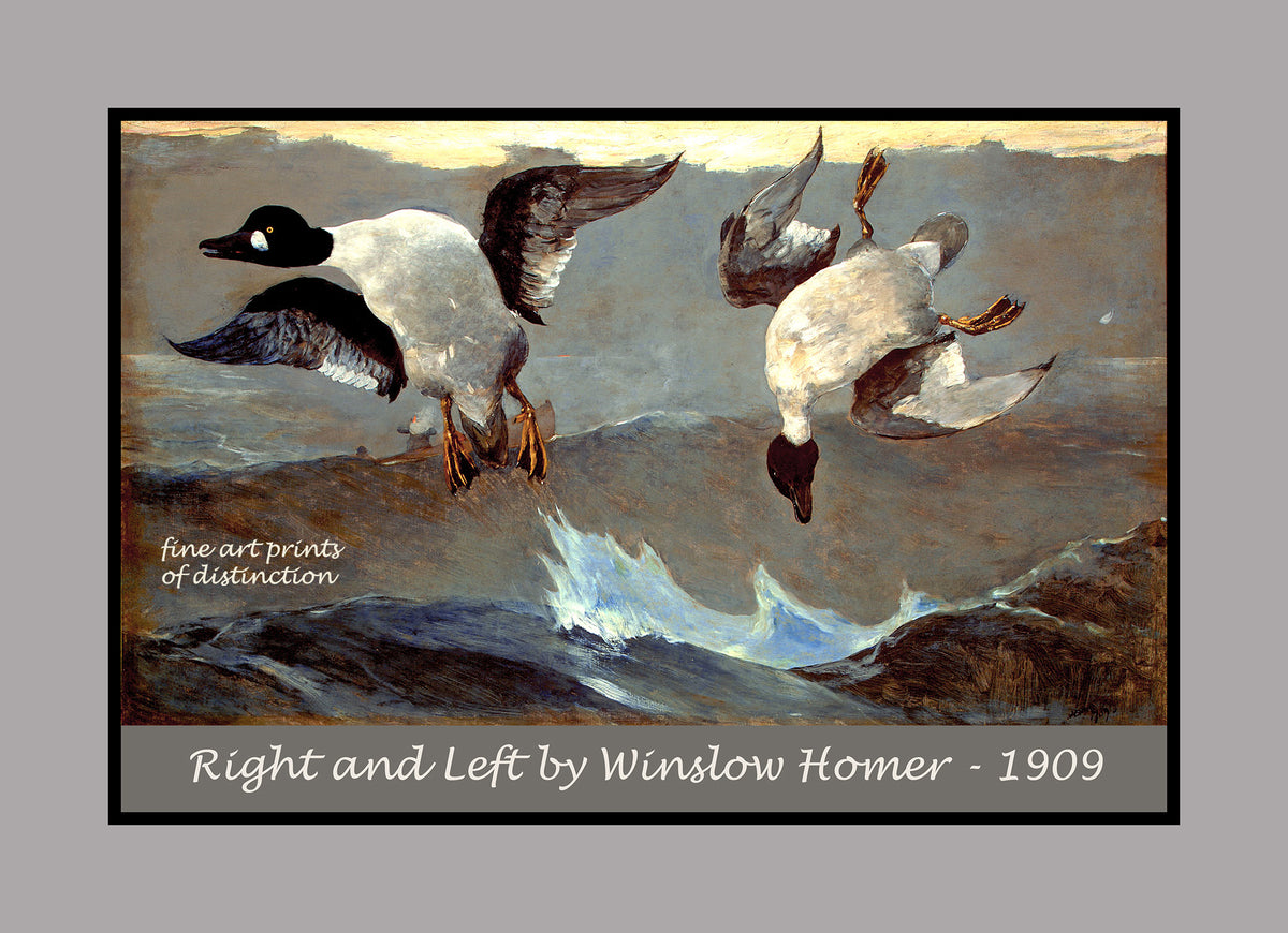 An archival premium Quality Poster of Right and Left painted by Winslow Homer in 1909 for sale by Brandywine General Store