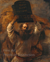 An archival premium Quality art Print of Moses with the Ten Commandments by Rembrandt for sale by Brandywine General Store