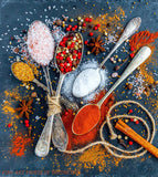 An archival premium Quality Art Print of Spoons Filled with Kitchen Spices for sale by Brandywine General Store