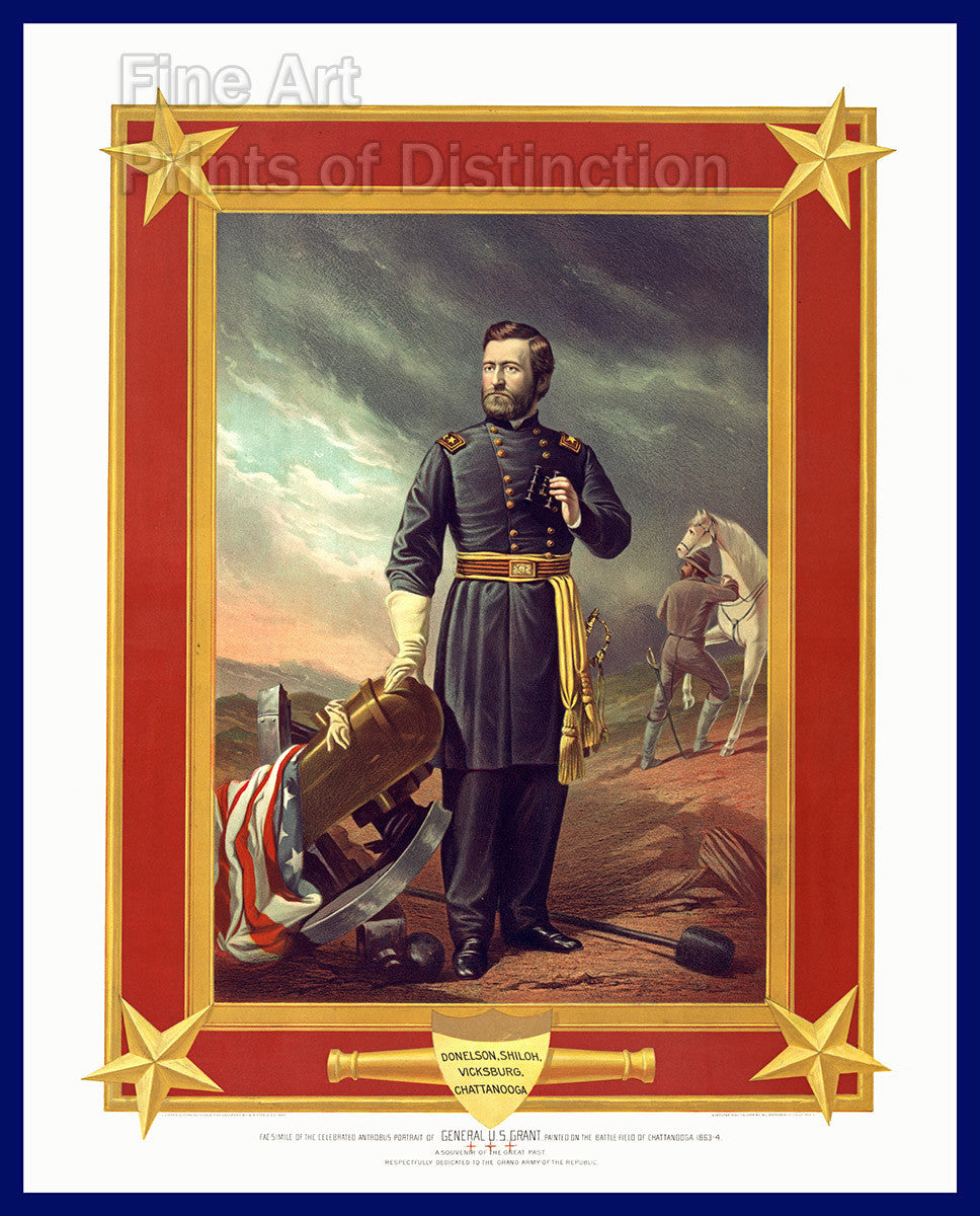 An archival premium Quality art Print of General Ulysses S. Grant at Chattanooga Tennessee for sale by Brandywine General Store