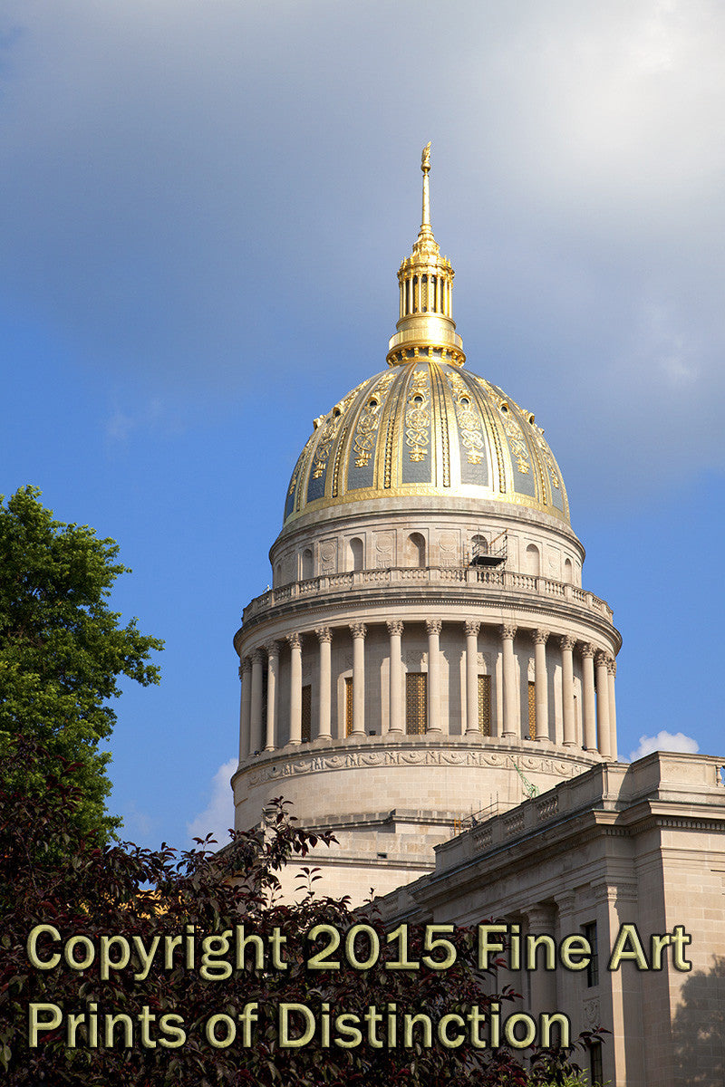 WV Capitol Building Close up of Golden Dome from the West Wing Art Print