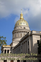 WV Capitol Building showing Architectural Features of West Wing and Dome Art Print