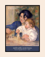 An archival premium Quality art poster of Gabrielle and Jean painted by Pierre Auguste Renoir in 1895 for sale by Brandywine General Store