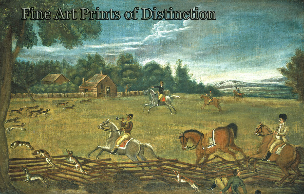 An archival premium Quality Art Print of The End of the Hunt by an unknown American Folk artist for sale by Brandywine General Store