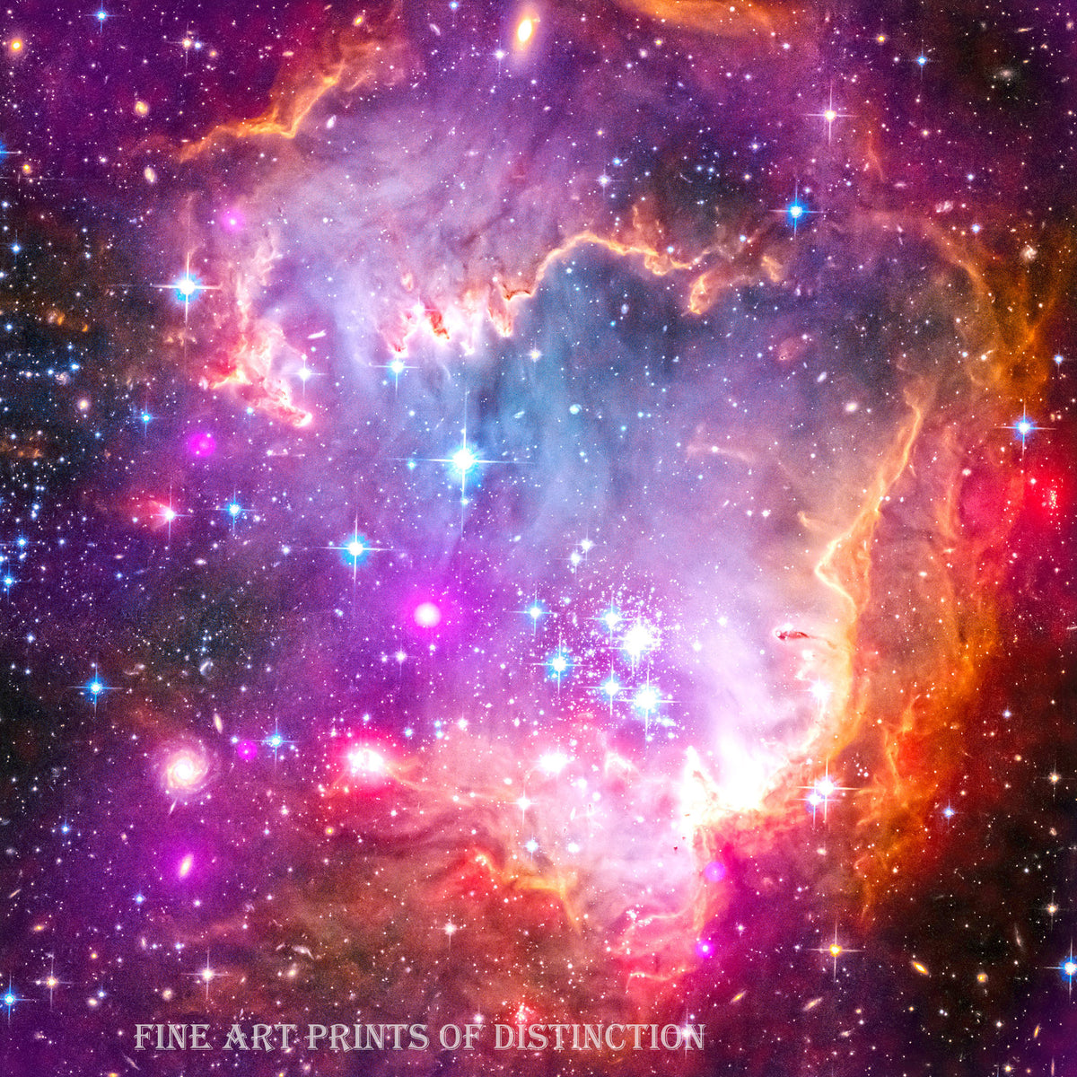 Young Stars in the Small Magellanic Cloud Galaxy Art Print