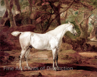 An archival premium Quality art Print of A Grey Arabian Stallion the Property of Sir Watkin Williams Wynn by famous animal artist James Ward for sale by Brandywine General Store