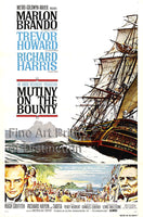 Mutiny on the Bounty Movie Poster starring Marlon Brando and Trevor Howard as Captain Bligh