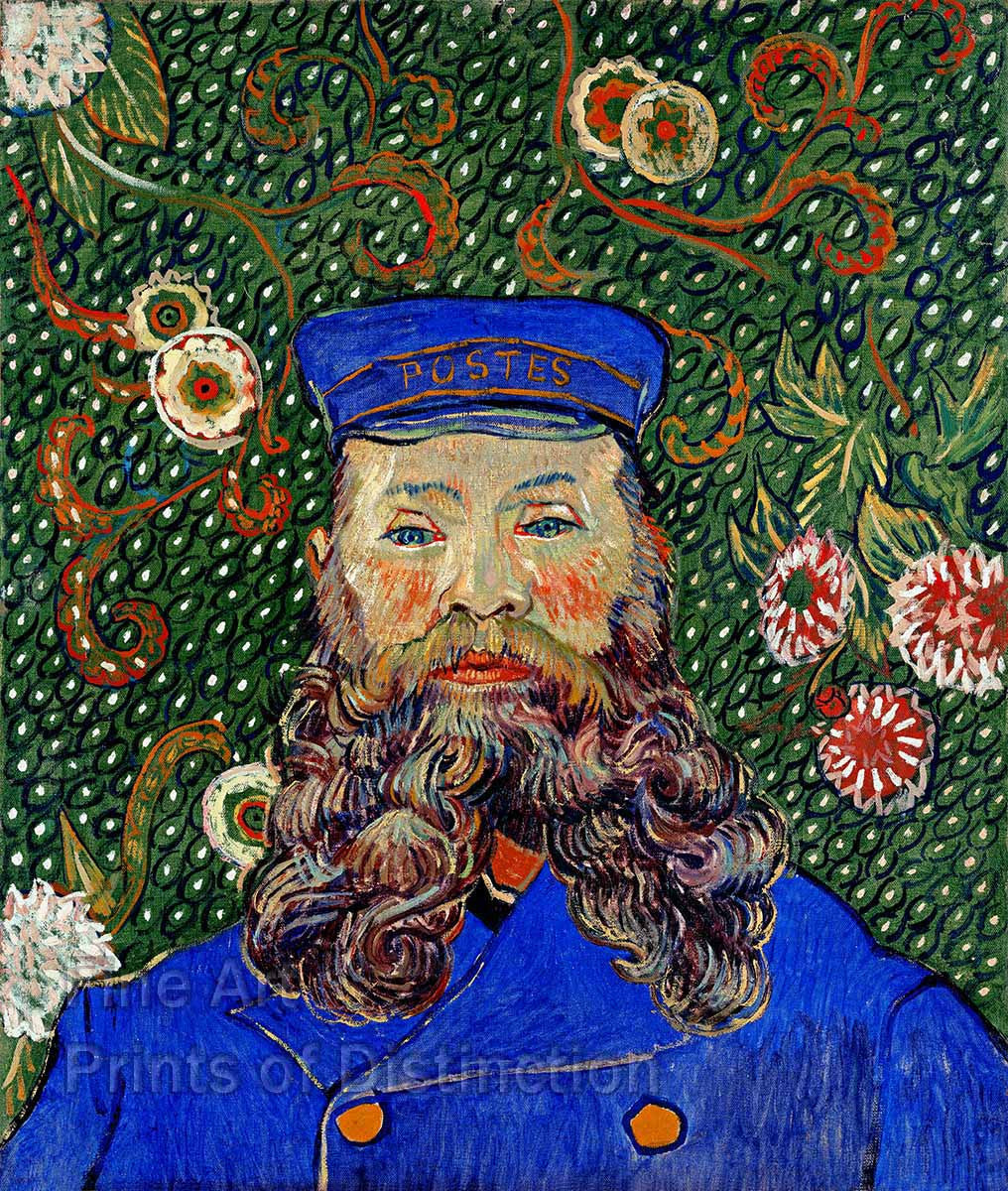 An archival premium Quality art Print of Portrait of Joseph Roulin, the Mailman by Vincent Van Gogh painted in 1888 for sale by Brandywine General Store