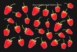 An archival premium Quality art Print of Red Strawberries on a Black Background for sale by Brandywine General Store
