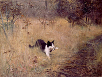 An archival premium Quality Art Print of Cat on the Hunt by Bruno Liljefors for sale by Brandywine General Store