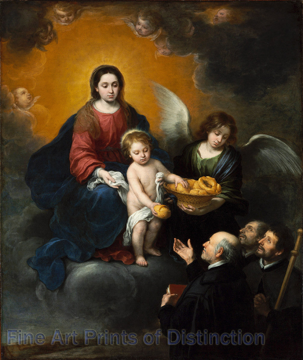 An archival premium Quality art Print of The Infant Jesus Distributing Bread to the Pilgrims by Bartolome Esteban for sale by Brandywine General Store.