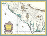 1676 Map of Carolina by John Speed Art Print
