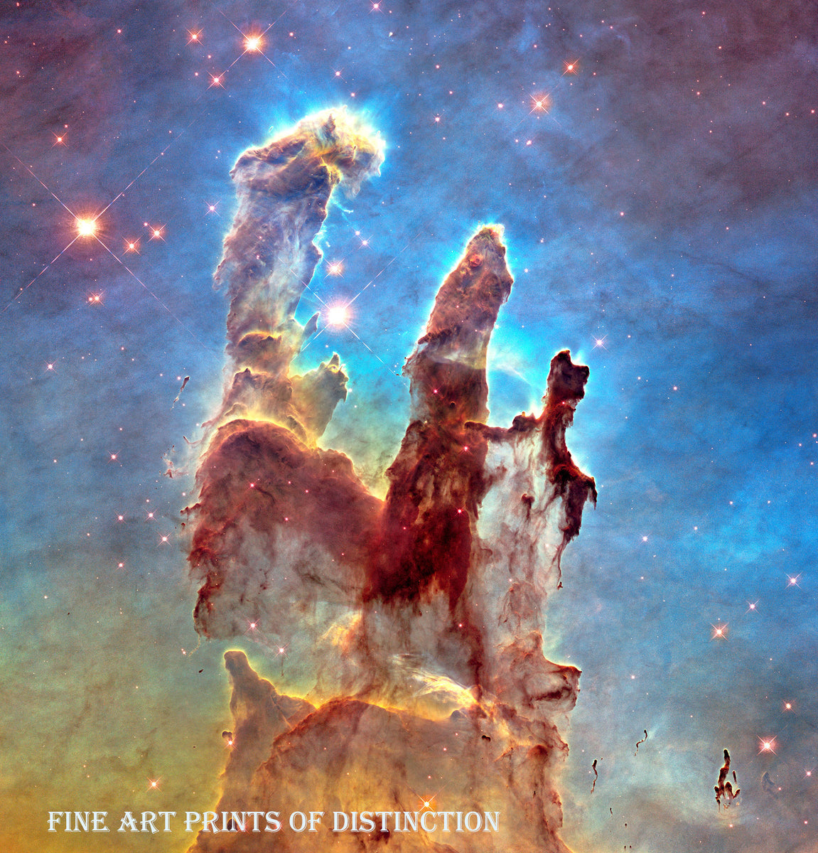 Pillars of Creation a part of the Eagle Nebula art print taken by the Hubble Telescope