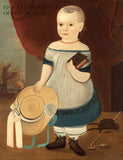 An archival premium Quality art Print of Child with Straw Hat painted by American folk artist William Matthew Prior for sale by Brandywine General Store