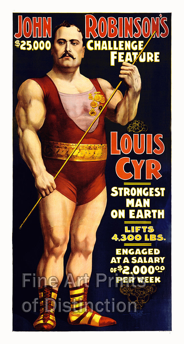 Louis Cyr Strong Man Advertising Poster
