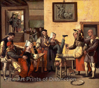 An Inn with Acrobats and Bagpipe Player by the Brunswick Monogrammist Art Print