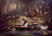 An archival premium Quality Art Print of The Capture of the Callaway Girls and Jemima Boone by the Indians as painted by Karl Bodner for sale by Brandywine General Store