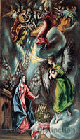 An archival premium Quality Art Print of The Annunciation Prado Example by El Greco for sale by Brandywine General Store