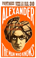 Alexander The Man Who Knows Magician Poster