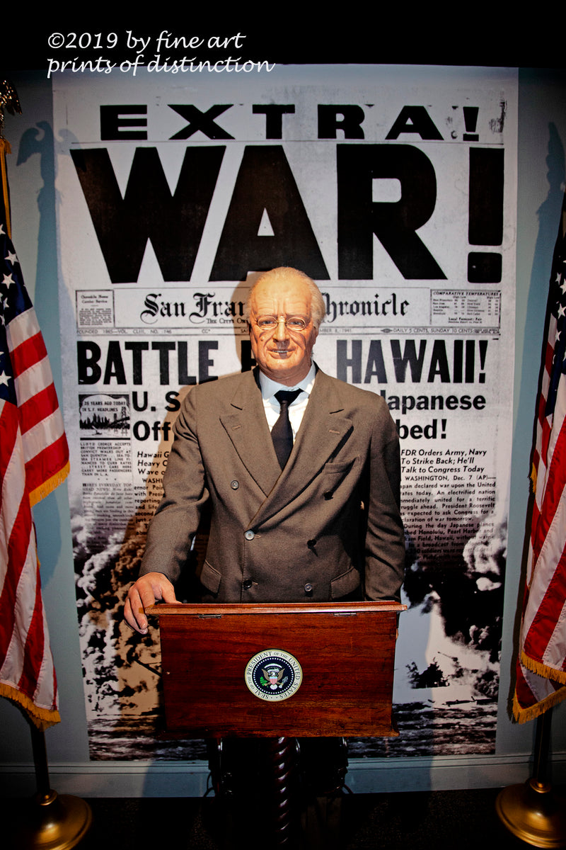 An archival premium Quality Art Print of FDR Declares War on Japan and Germany for sale by Brandywine General Store