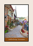 An archival premium Quality art Poster of The Shops at Baskins Square in Gatlinburg TN for sale by Brandywine General Store
