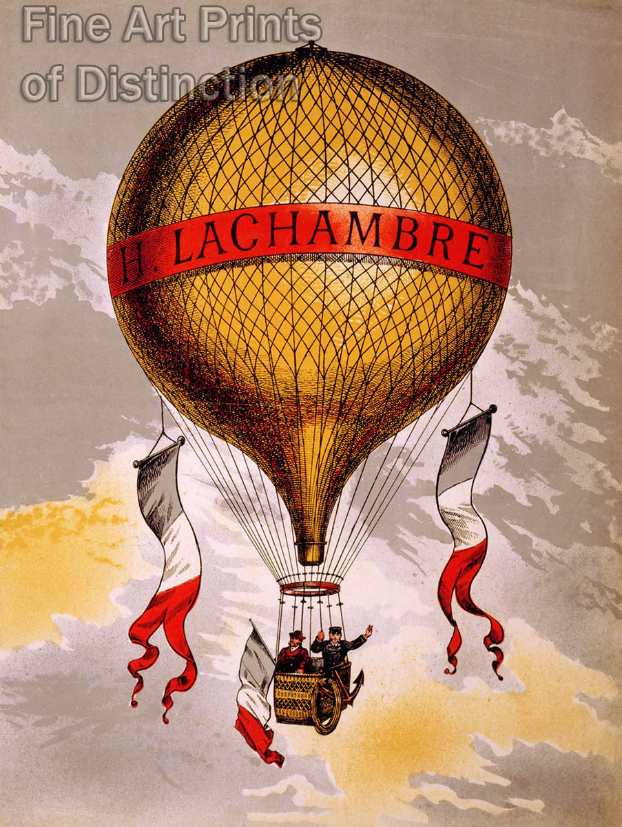 H. Lachambre Balloon French Advertising Lithograph