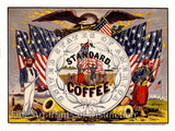 USA Our Standard Coffee Advertising Woodcut Print