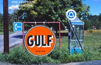 Gulf Dealer Sign and Bell Pay Phone Premium Print