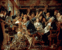An archival premium Quality art Print of Feast of the Bean King by Jacob Jordaens for sale by Brandywine General Store