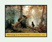An archival premium Quality art Poster of Morning in a Pine Forest painted by the Russian artist Ivan Shishkin in 1889 for sale by Brandywine General Store