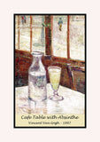 An archival premium Quality poster of Cafe Table with Absinthe painted by Vincent Van Gogh at Paris in 1887 for sale by Brandywine General Store