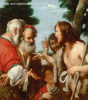 An archival premium Quality Art Print of The Sermon of St. John the Baptist painted by Flemish Artist Bernardo Strozzi for sale by Brandywine General Store