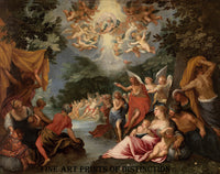 An archival premium Quality Print of the Baptism of Christ by German and Flemish Artists Hans Rottenhammer and Hendrik de Clerck for sale by Brandywine General Store