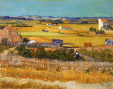 An archival premium Quality art Print of The Harvest of La Crau painted by Vincent Van Gogh in June 1888 at Arles France for sale by Brandywine General Store