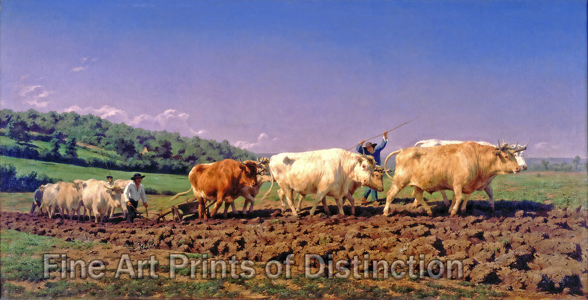 An archival premium Quality Art Print of Plowing in Nevers painted by Rosa Bonheur for sale by Brandywine General Store