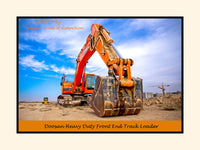 A premium poster of a Doosan Heavy Duty Front End Track Loader