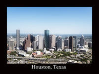 Houston Skyline an Aerial View from 2014 with a black border Art Print