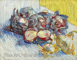 An archival premium Quality art Print of a Still Life with Red Cabbages and Onions painted by Vincent Van Gogh for sale by Brandywine General Store