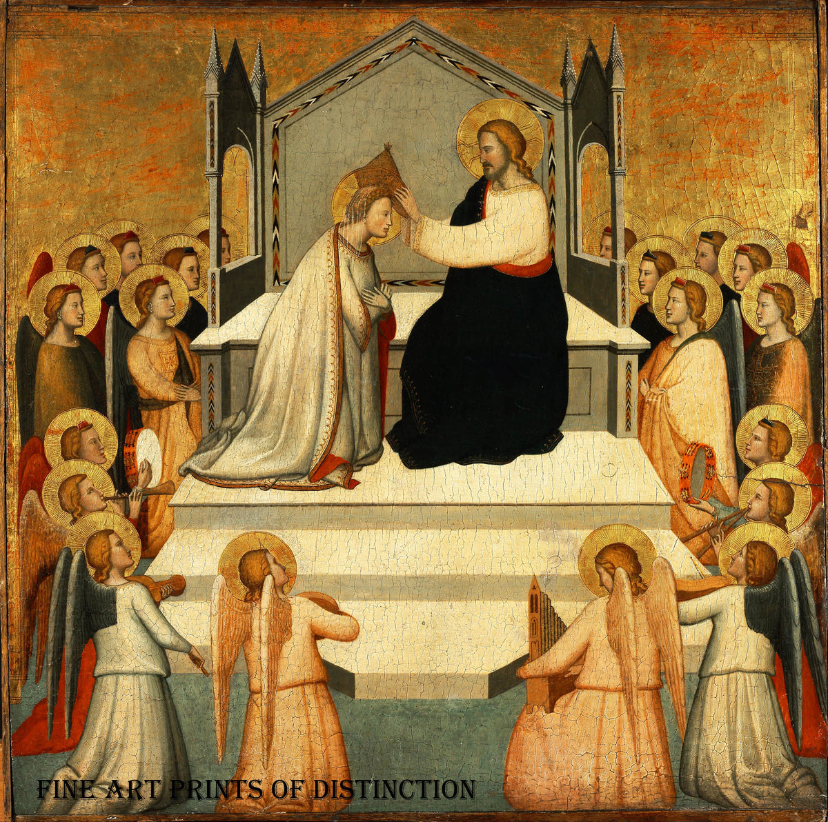 Coronation of the Virgin painted by the early Italian painter Maso di Banco around 1340.